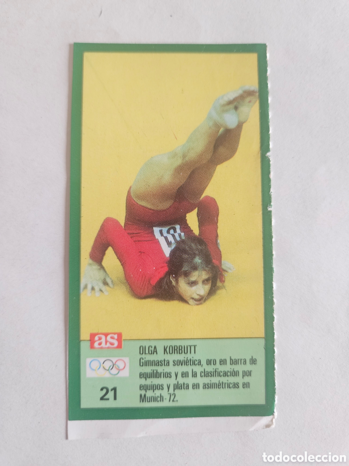 Coleccionismo deportivo: 21 Olga Korbutt URSS Rusia Gimnasia Ases Ol&iacute;mpicos 1988 sin pegar
