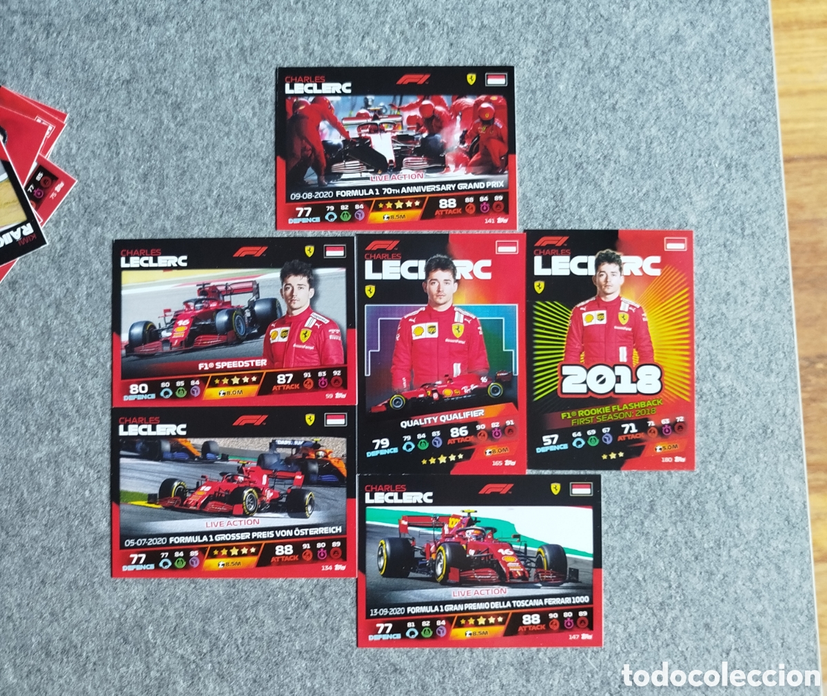 Coleccionismo deportivo: LECLERC 6 CARDS TOPPS F1 FORMULA TURBO ATTAX 2021 CROMO CARD CARTA