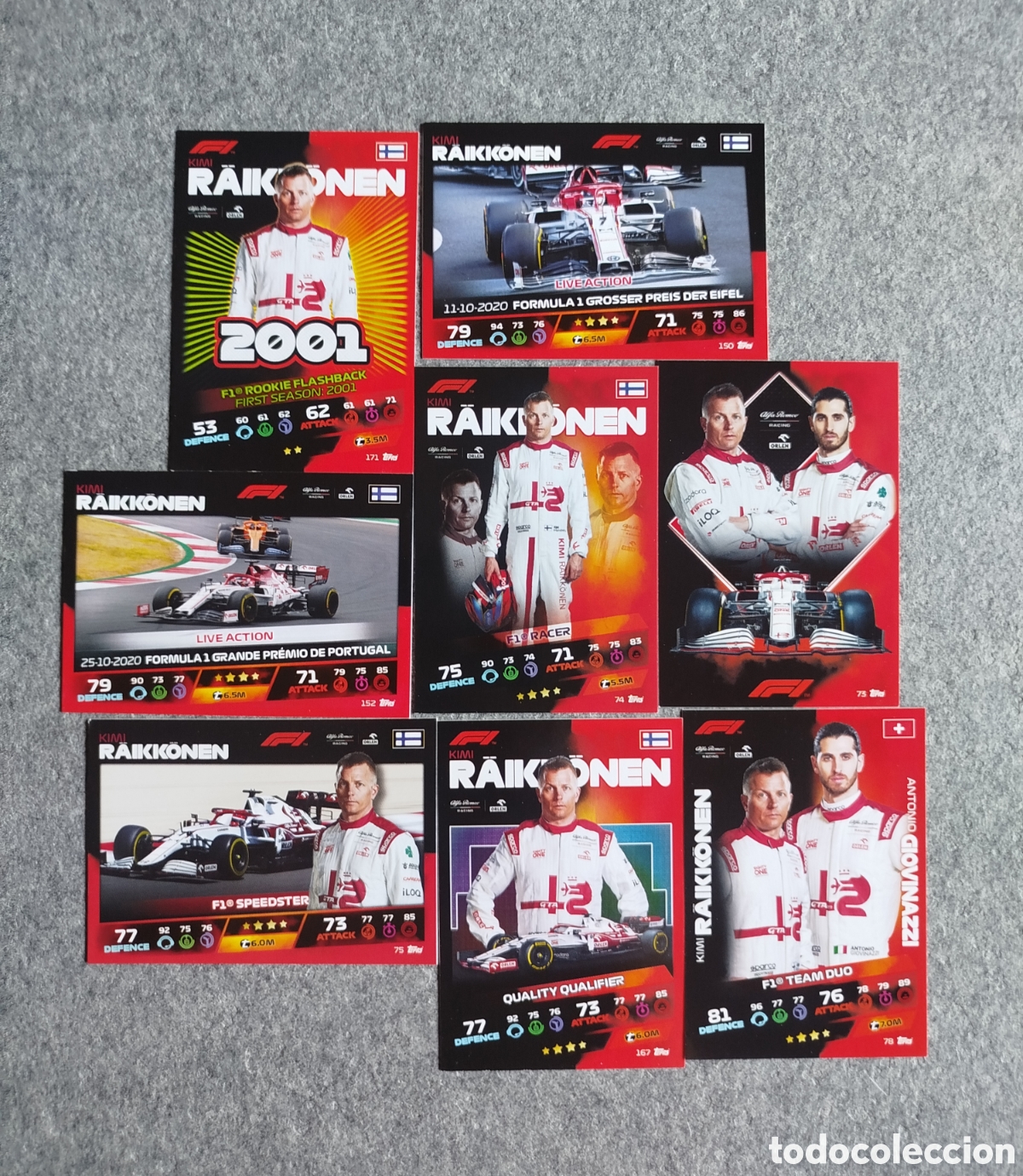 Coleccionismo deportivo: RAIKKONEN LOTE 8 CARDS TOPPS F1 FORMULA TURBO ATTAX 2021 CROMO CARD CARTA