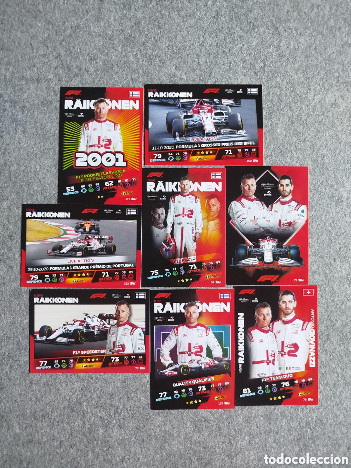 Coleccionismo deportivo: RAIKKONEN LOTE 8 CARDS TOPPS F1 FORMULA TURBO ATTAX 2021 CROMO CARD CARTA