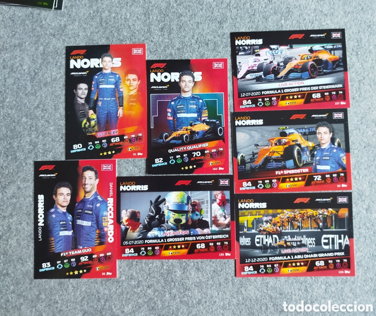 Coleccionismo deportivo: 2021 LANDO NORRIS LOTE 7 CARDS TOPPS F1 FORMULA TURBO ATTAX 2021 CROMO CARD CARTA