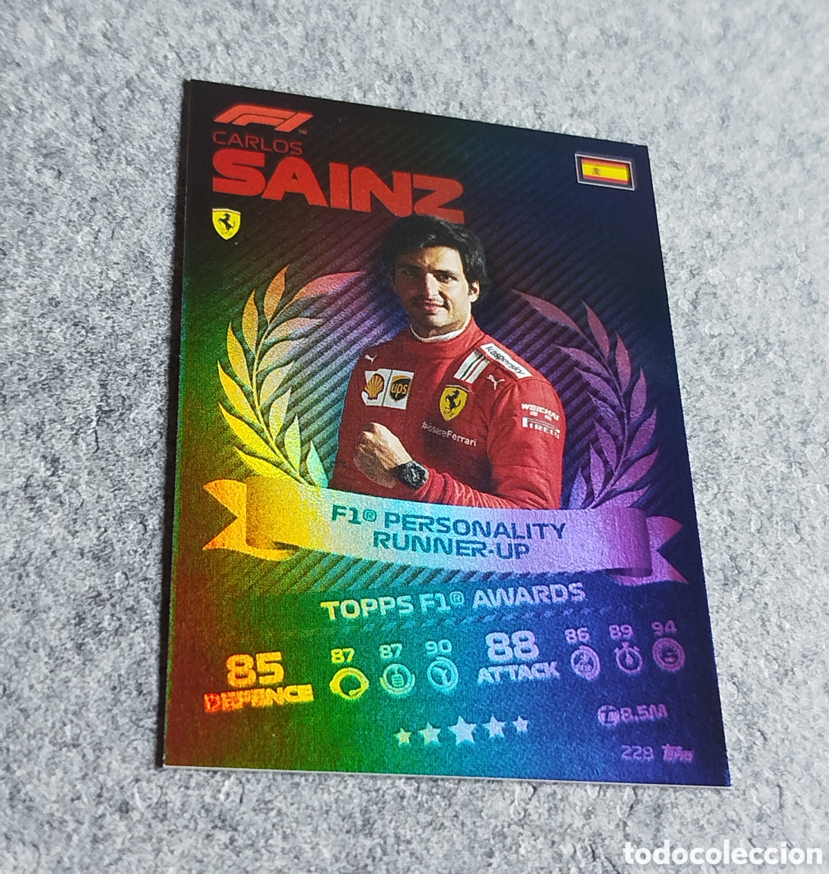 Coleccionismo deportivo: 2021 CARLOS SAINZ PERSONALITY RUNNER UP TOPPS F1 FORMULA TURBO ATTAX 2021 CROMO CARD CARTA