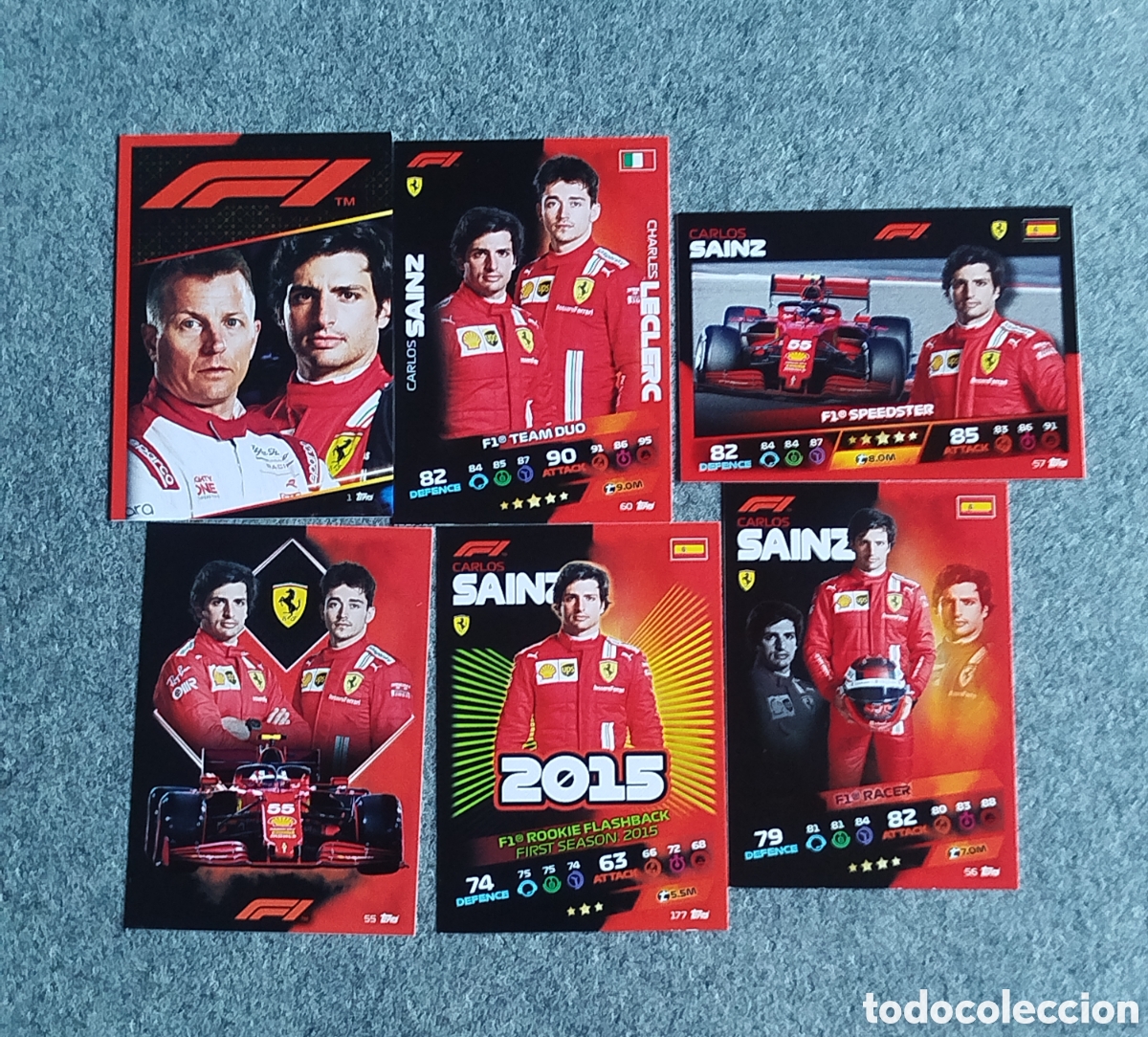 Coleccionismo deportivo: 2021 CARLOS SAINZ LOTE 6 CARDS TOPPS F1 FORMULA TURBO ATTAX 2021 CROMO CARD CARTA