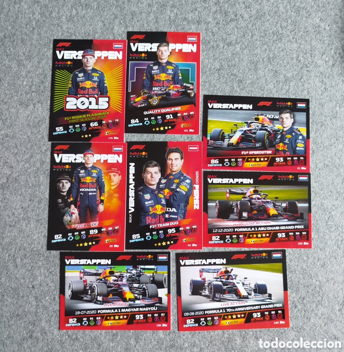 Coleccionismo deportivo: 2021 VERSTAPPEN LOTE 8 CARDS TOPPS F1 FORMULA TURBO ATTAX 2021 CROMO CARD CARTA