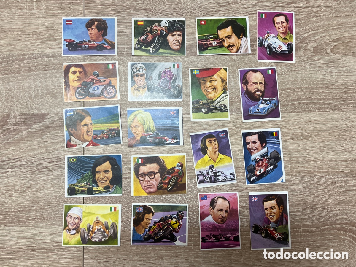 Coleccionismo deportivo: 1979 QUELCOM LOTE DE 19 CROMOS FORMULA 1 MOTOCICLISMO DESPEGADOS