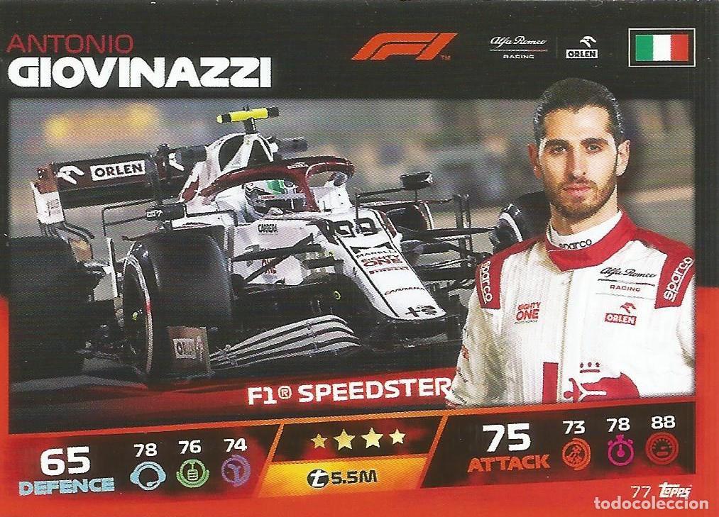 Coleccionismo deportivo: Carta Antonio Giovinazzi - Alfa Romeo Orlen F1 Speedster - F1 Turbo Attax 2021 - 77 - Topps - Nueva