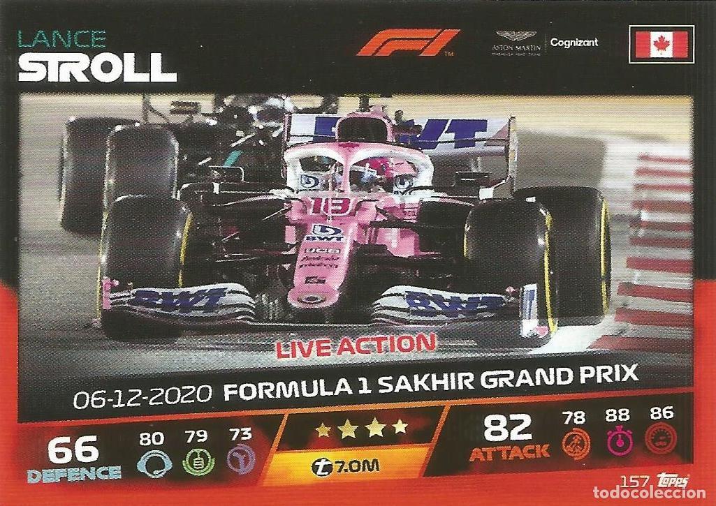 Coleccionismo deportivo: Carta Lance Stroll - Aston Martin Cognizant - Live Action - F1 Turbo Attax 2021 - 157 - Topps Nueva