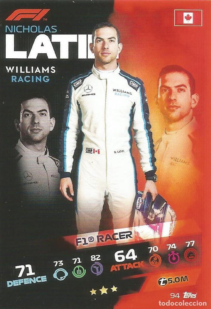 Coleccionismo deportivo: Carta Nicholas Latifi - Wiliams Racing - F1 Racer - F1 Turbo Attax 2021 - 94 - Topps - Nuevo