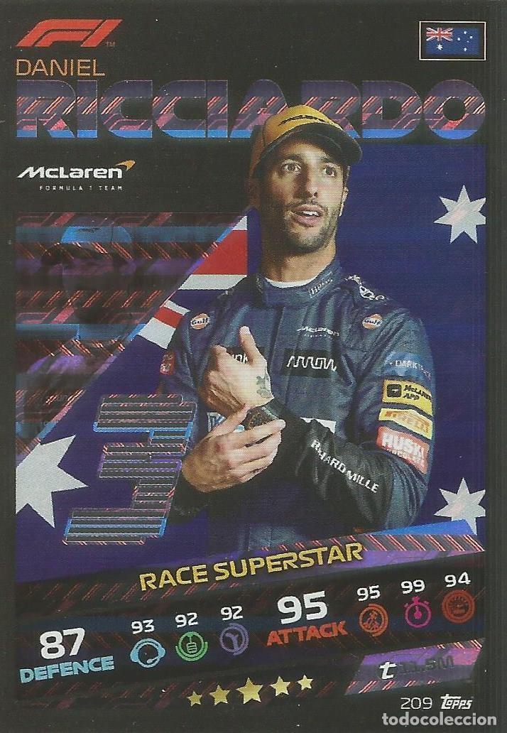 Coleccionismo deportivo: Carta Daniel Ricciardo - McLaren - Race Superstar - F1 Turbo Attax 2021 - 209 - Topps - Nueva
