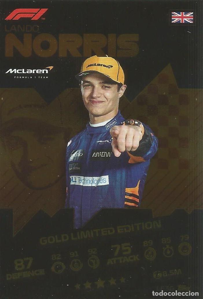 Coleccionismo deportivo: Carta Lando Norris - McLaren - Gold Limited Edition - F1 Turbo Attax 2021 - LE36 - Topps - Nueva