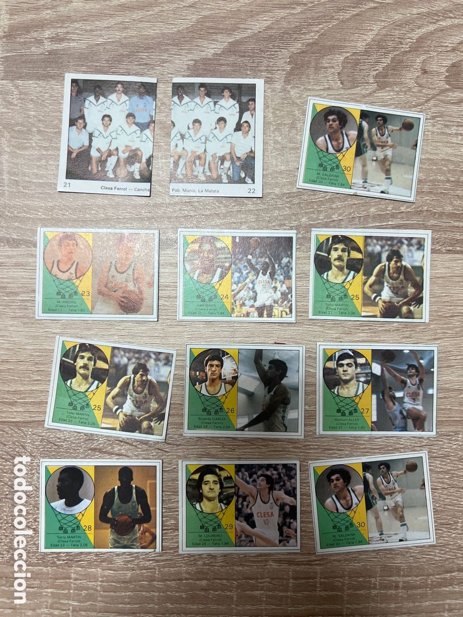 Coleccionismo deportivo: 1985-86 CLESA FERROL BALONCESTO LETONA BLUE BACK LOTE 12 CROMOS RECUPERADOS