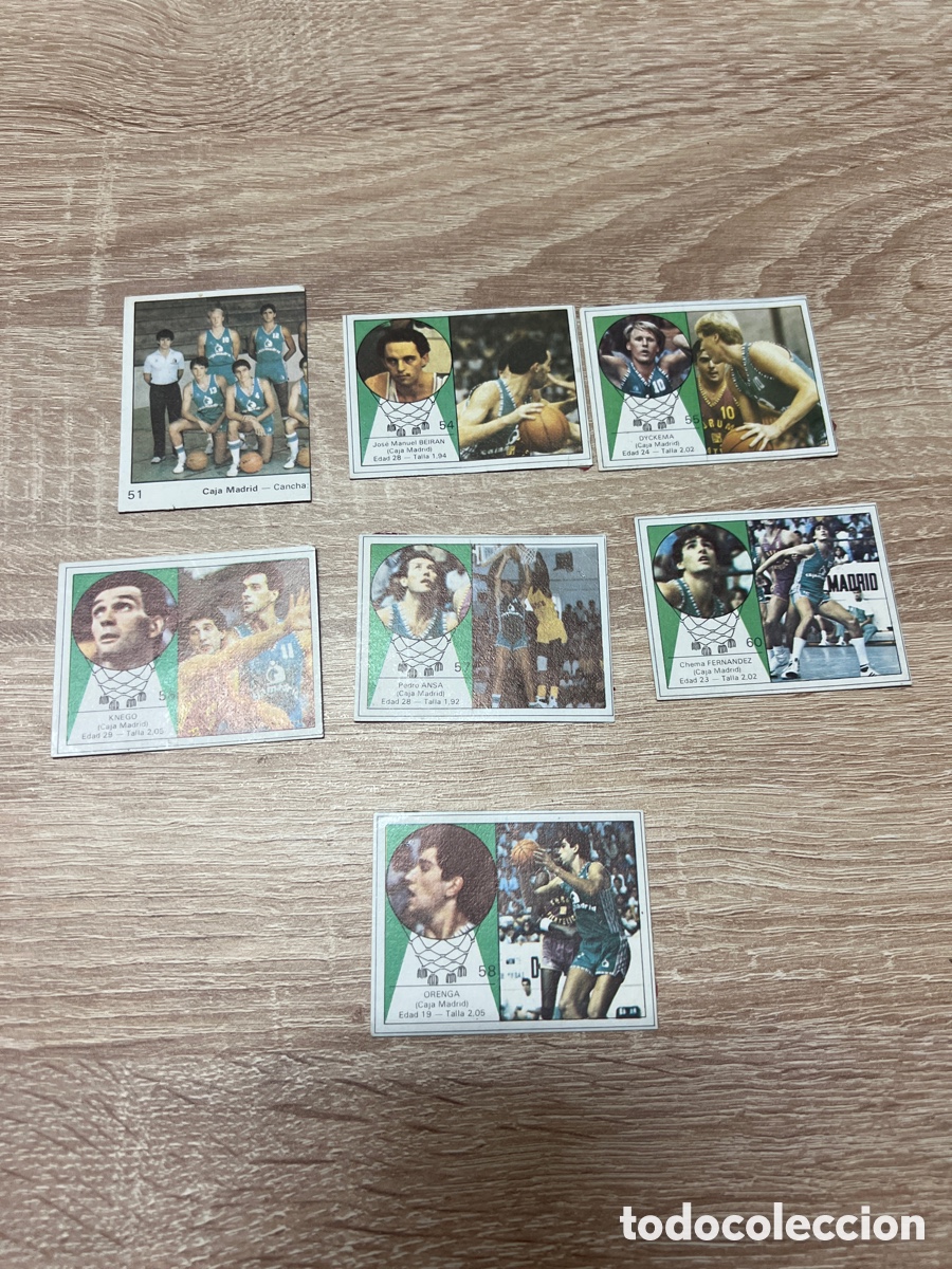 Coleccionismo deportivo: 1985-86 CAJA MADRID BALONCESTO LETONA BLUE BACK LOTE 7 CROMOS RECUPERADOS