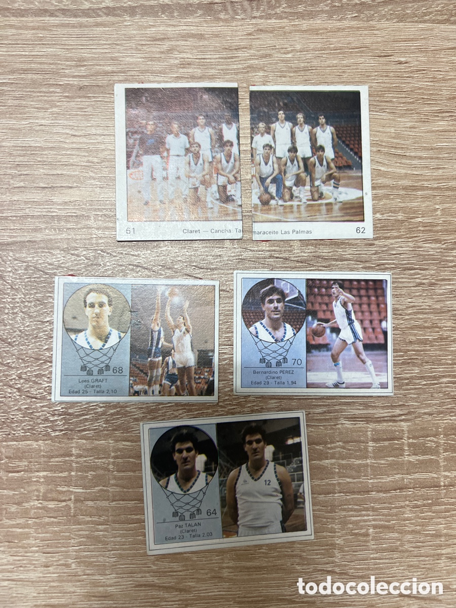 Coleccionismo deportivo: 1985-86 CLARET BALONCESTO LETONA BLUE BACK LOTE 5 CROMOS RECUPERADOS