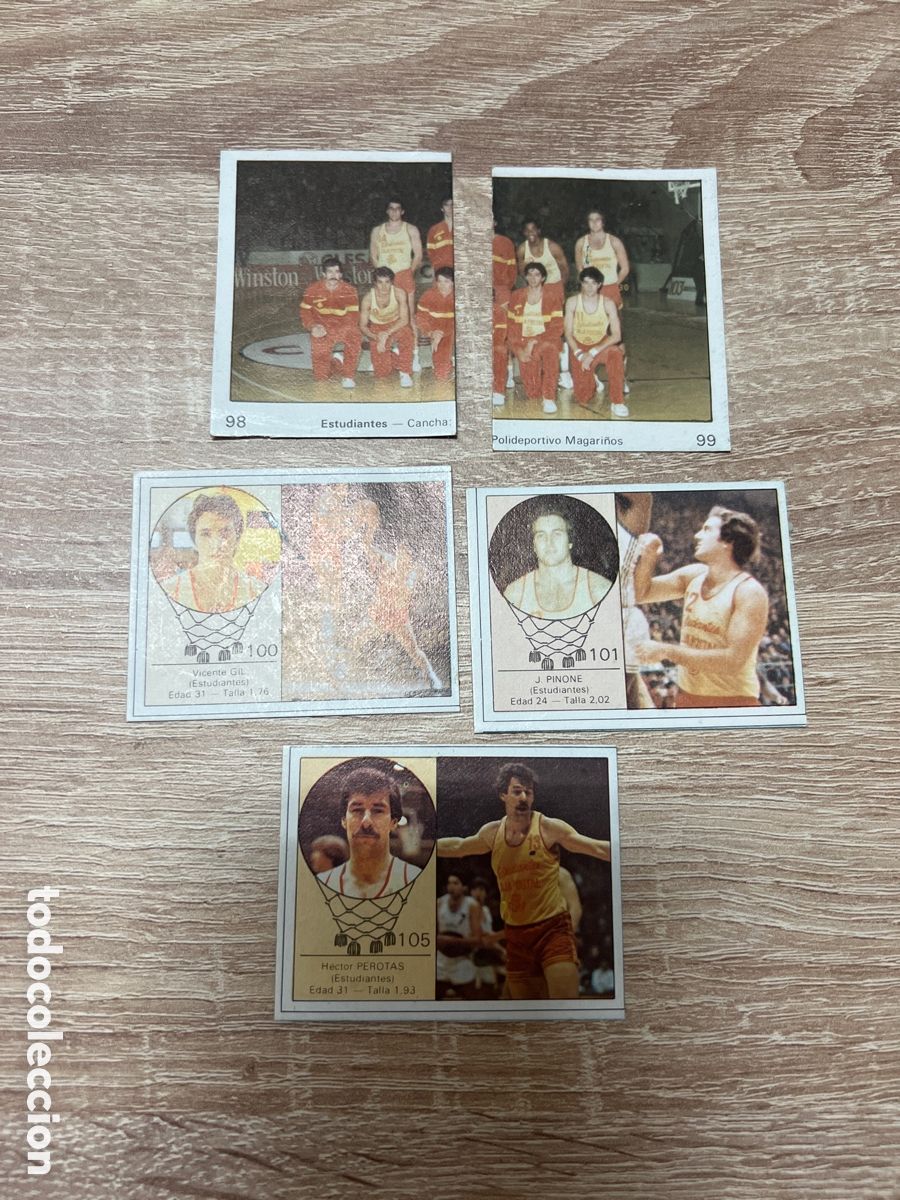 Sammelleidenschaft Sport: 1985-86 ESTUDIANTES BALONCESTO LETONA BLUE BACK LOTE 5 CROMOS RECUPERADOS