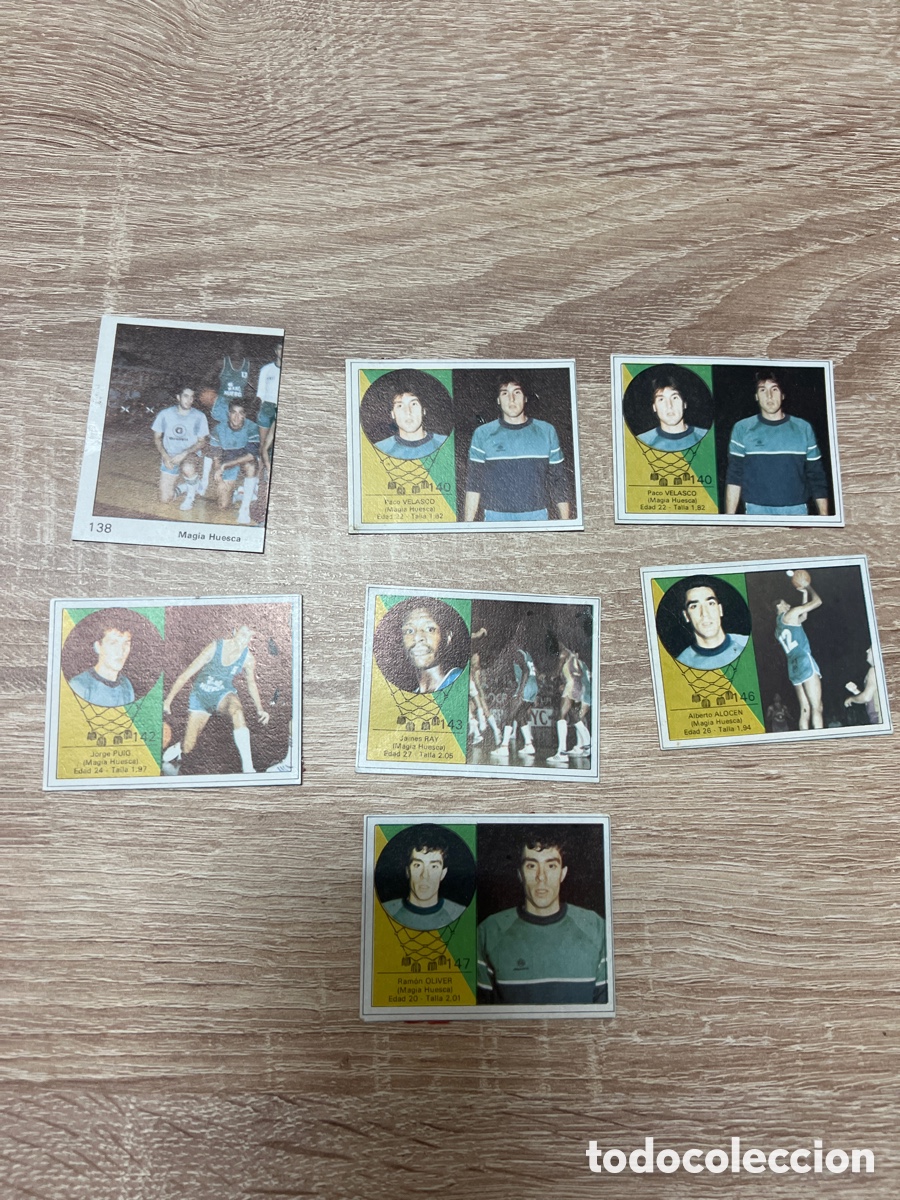 Coleccionismo deportivo: 1985-86 MAGIA HUESCA BALONCESTO LETONA BLUE BACK LOTE 7 CROMOS RECUPERADOS
