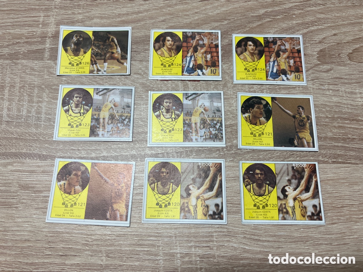 Coleccionismo deportivo: 1985-86 LICOR 43 BALONCESTO LETONA BLUE BACK LOTE 9 CROMOS RECUPERADOS