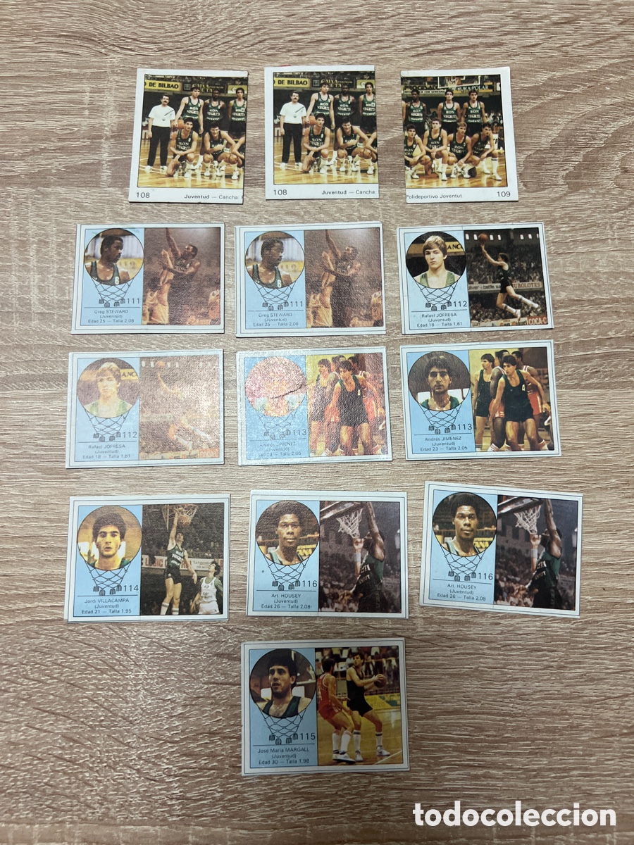 Colecionismo desportivo: 1985-86 JUVENTUD BADALONA BALONCESTO LETONA BLUE BACK LOTE 13 CROMOS RECUPERADOS