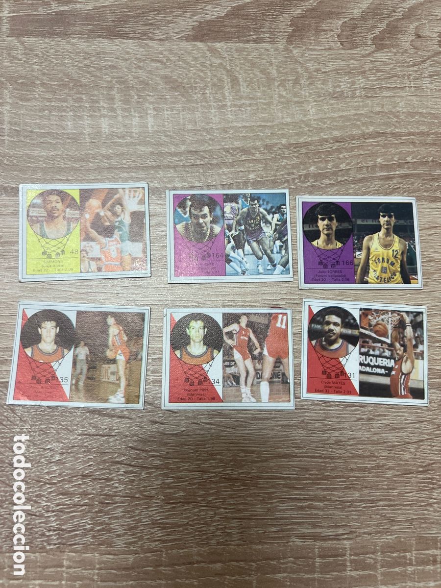 Coleccionismo deportivo: 1985-86 BALONCESTO LETONA BLUE BACK LOTE 6 CROMOS RECUPERADOS
