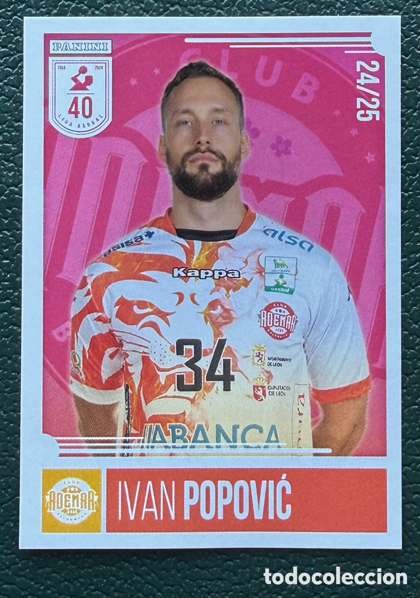 Coleccionismo deportivo: 98 IVAN POPOVIC ABANCA ADEMAR LEON PANINI LIGA PLENITUDE ASOBAL 2024 2025 24 25