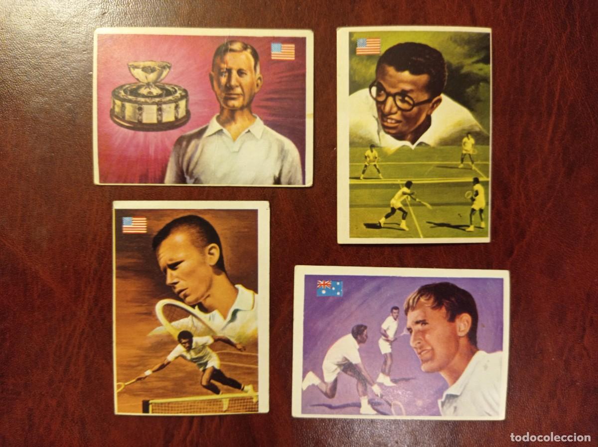 Coleccionismo deportivo: Lote 4 cromos tenis - Ases Mundiales del Deporte QUELCOM 1979