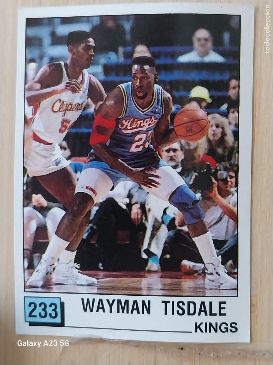 Coleccionismo deportivo: WAYMAN TISDALE KINGS BASKET NBA 90 PANINI CROMO 233 .. A&Ntilde;O 1990 SIN PEGAR NUNCA ORIGINAL