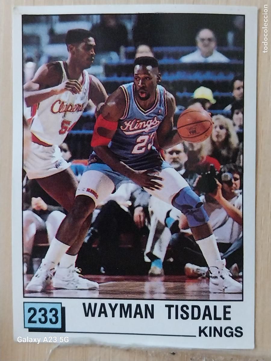 Coleccionismo deportivo: WAYMAN TISDALE KINGS BASKET NBA 90 PANINI CROMO 233 . A&Ntilde;O 1990 SIN PEGAR NUNCA ORIGINAL