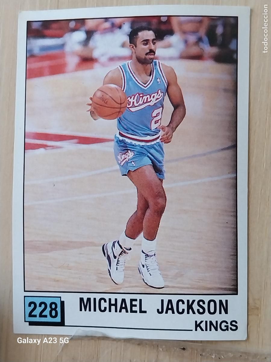 Coleccionismo deportivo: MICHAEL JACKSON KINGS BASKET NBA 90 PANINI CROMO 228 . A&Ntilde;O 1990 SIN PEGAR NUNCA ORIGINAL