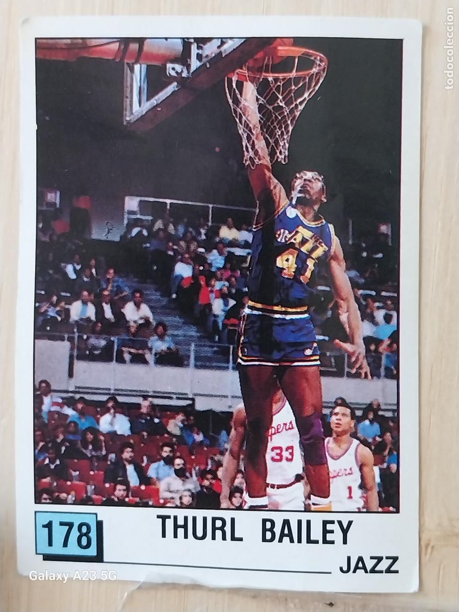 Coleccionismo deportivo: THURL BAILEY UTAH JAZZ BASKET NBA 90 PANINI CROMO 178 . A&Ntilde;O 1990 SIN PEGAR NUNCA ORIGINAL