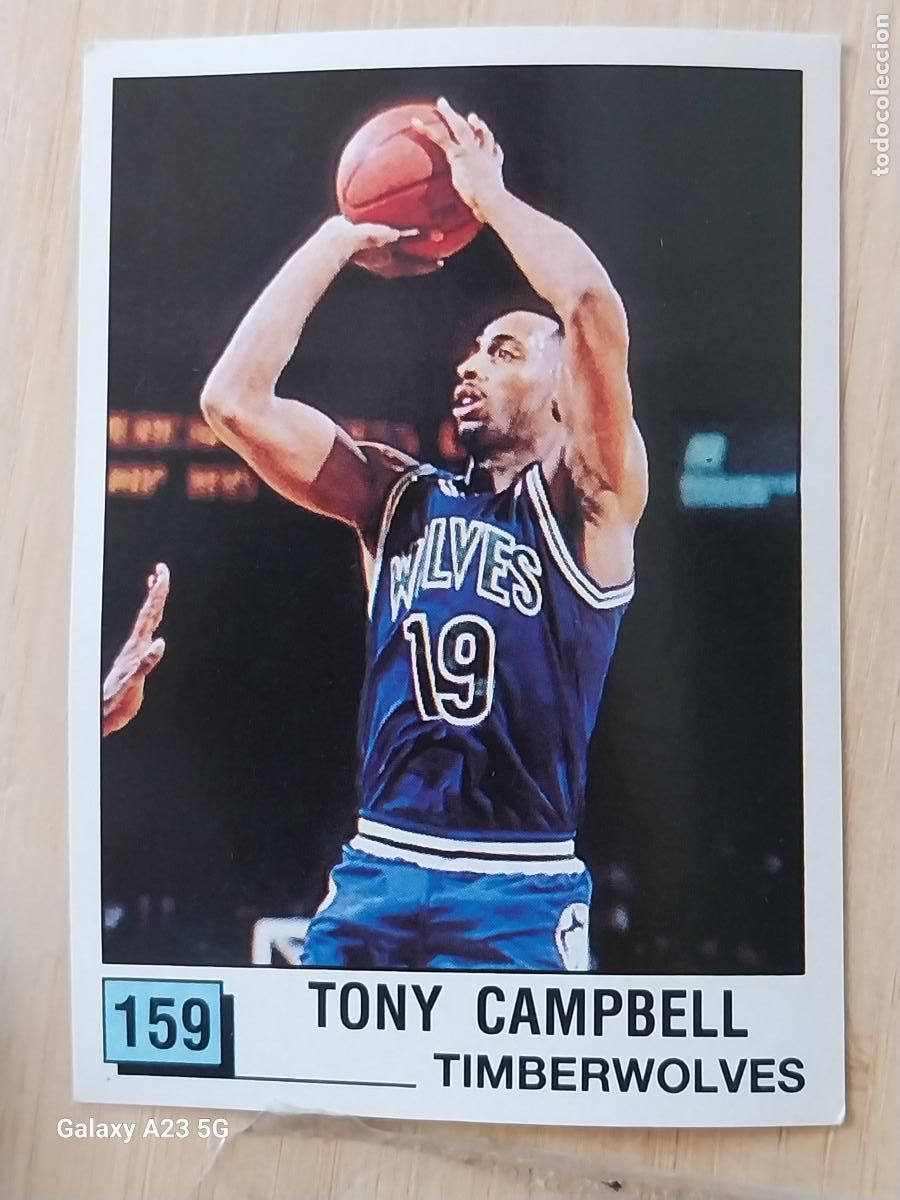 Coleccionismo deportivo: TONY CAMPBELL TIMBERWOLVES BASKET NBA 90 PANINI CROMO 159 A&Ntilde;O 1990 SIN PEGAR NUNCA ORIGINAL
