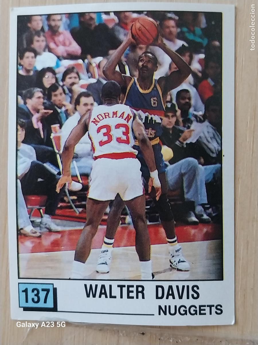 Coleccionismo deportivo: WALTER DAVIS NUGGETS BASKET NBA 90 PANINI CROMO 137 A&Ntilde;O 1990 SIN PEGAR NUNCA ORIGINAL