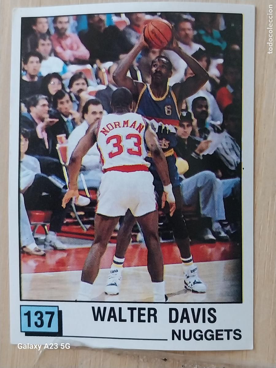Coleccionismo deportivo: WALTER DAVIS NUGGETS BASKET NBA 90 PANINI CROMO 137 +++ A&Ntilde;O 1990 SIN PEGAR NUNCA ORIGINAL