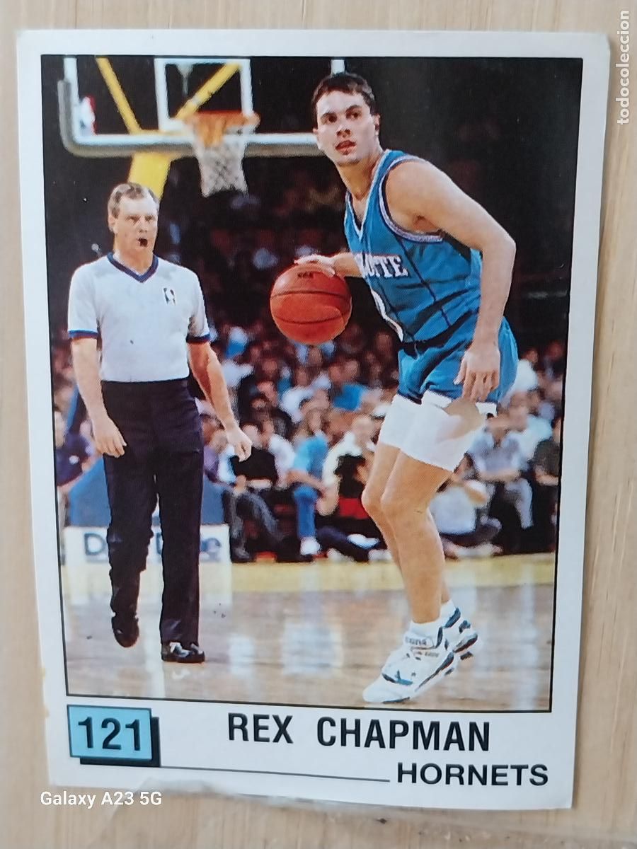 Coleccionismo deportivo: REX CHAPMAN HORNETS BASKET NBA 90 PANINI CROMO 121 A&Ntilde;O 1990 SIN PEGAR NUNCA ORIGINAL