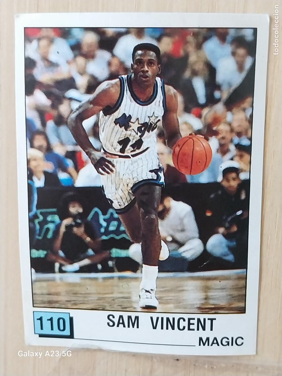 Coleccionismo deportivo: SAM VICENT MAGIC BASKET NBA 90 PANINI CROMO 110 A&Ntilde;O 1990 SIN PEGAR NUNCA ORIGINAL