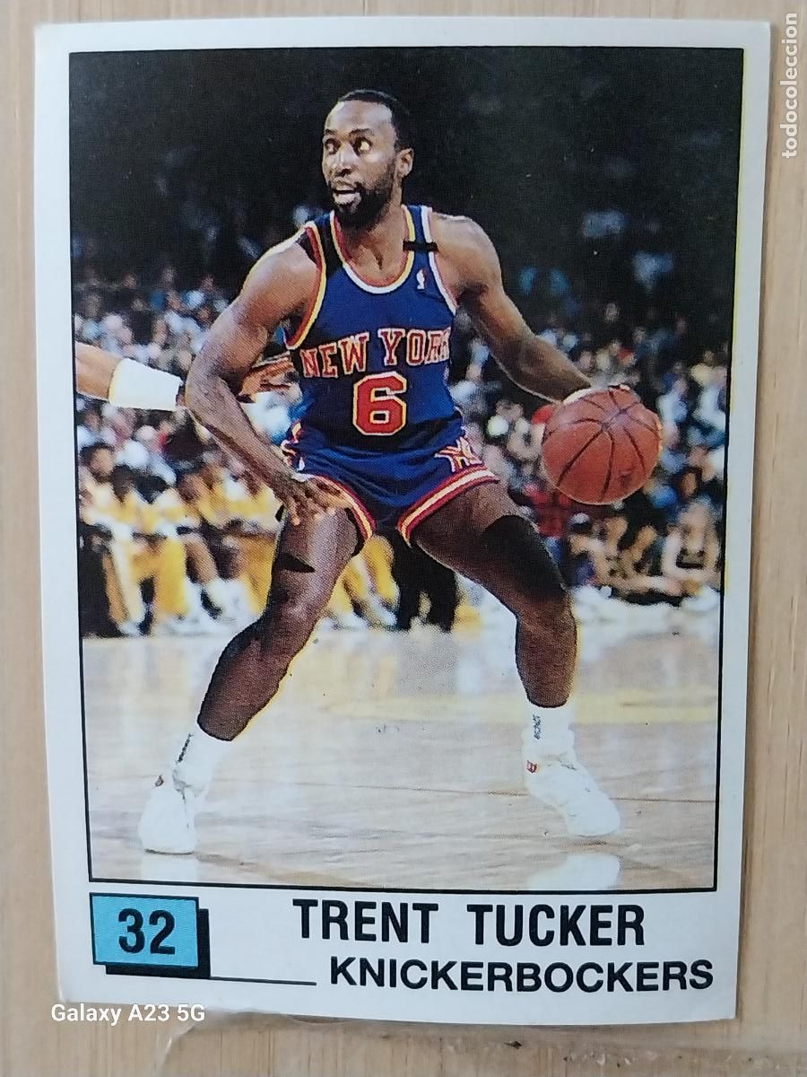 Coleccionismo deportivo: TRENT TUCKER KNICKERBOCKERS BASKET NBA 90 PANINI CROMO 32 A&Ntilde;O 1990 SIN PEGAR NUNCA ORIGINAL
