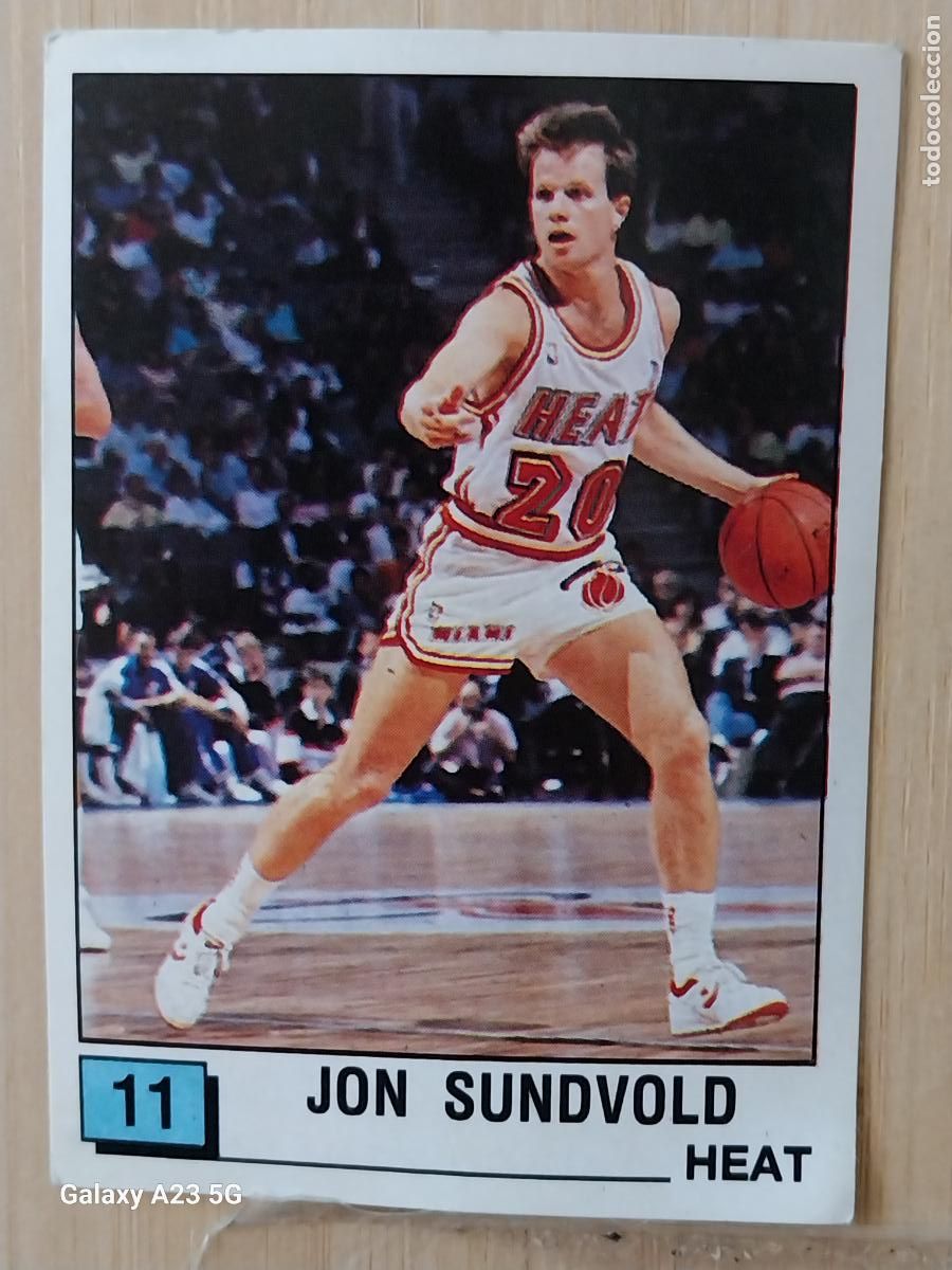 Coleccionismo deportivo: JON SUNDWOLD HEAT BASKET NBA 90 ++ PANINI CROMO 11 A&Ntilde;O 1990 SIN PEGAR NUNCA ORIGINAL