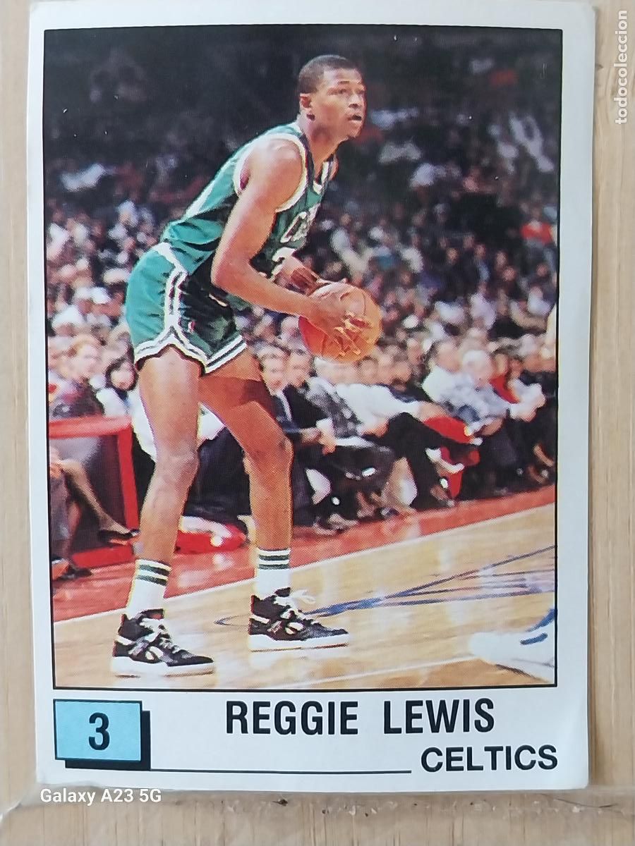 Coleccionismo deportivo: REGGIE LEWIS CELTICS BASKET NBA 90 ++ PANINI CROMO 3 A&Ntilde;O 1990 SIN PEGAR NUNCA ORIGINAL