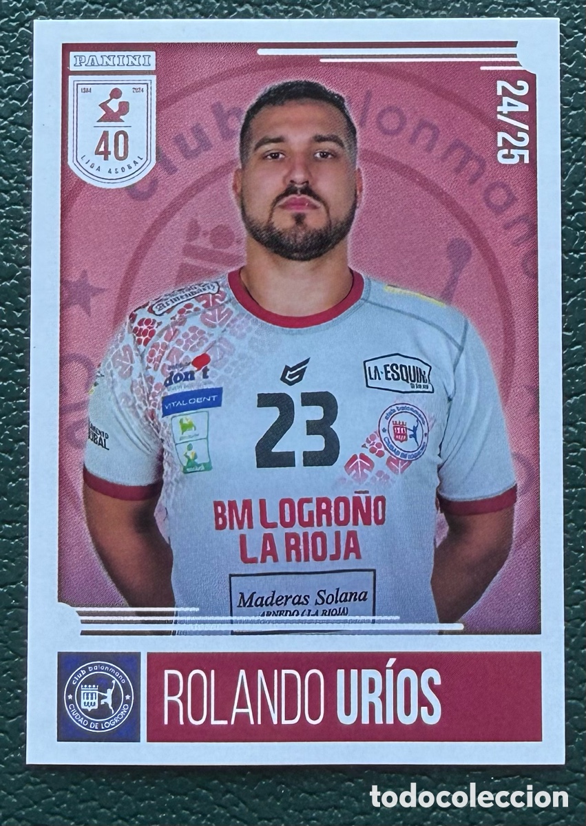 Coleccionismo deportivo: 75 ROLANDO URIOS BM LOGRO&Ntilde;O LA RIOJA PANINI LIGA PLENITUDE ASOBAL 2024 2025 24 25