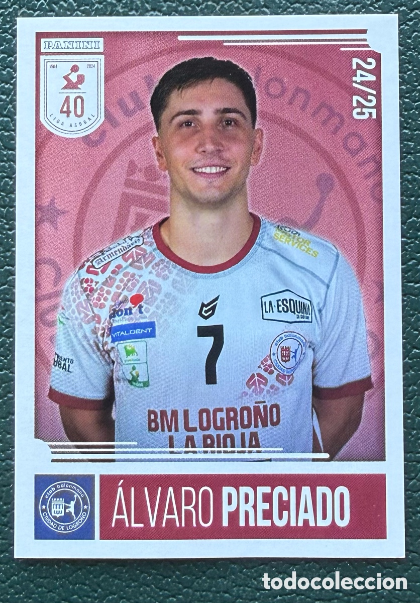 Coleccionismo deportivo: 68 ALVARO PRECIADO BM LOGRO&Ntilde;O LA RIOJA PANINI LIGA PLENITUDE ASOBAL 2024 2025 24 25