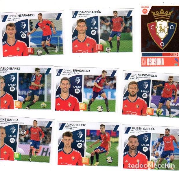 Coleccionismo deportivo: LIGA 2023-24 CA OSASUNA *** COLECCI&Oacute;N OFICIAL CROMOS PANINI *** LOTE DE 9