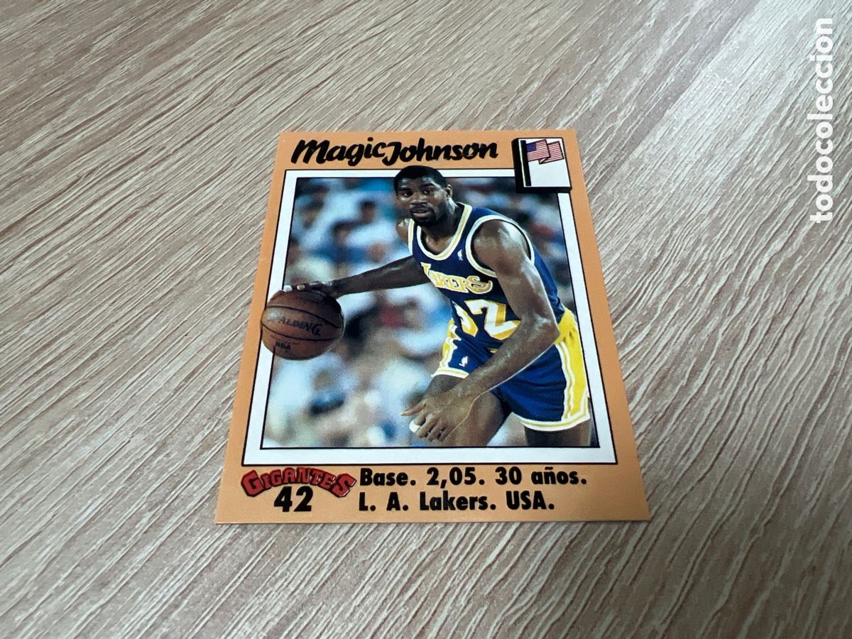 Coleccionismo deportivo: 1989 magic johnson n&ordm; 42 gigantes del basket sin pegar