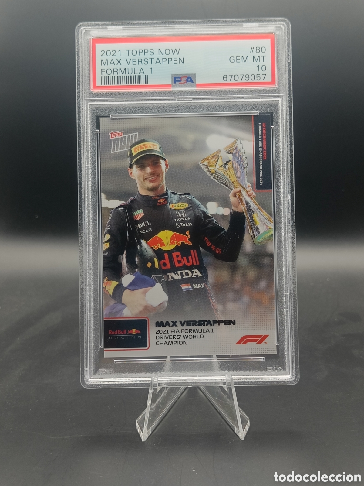 Coleccionismo deportivo: 2021 Topps Now Max Verstappen #80 PSA 10