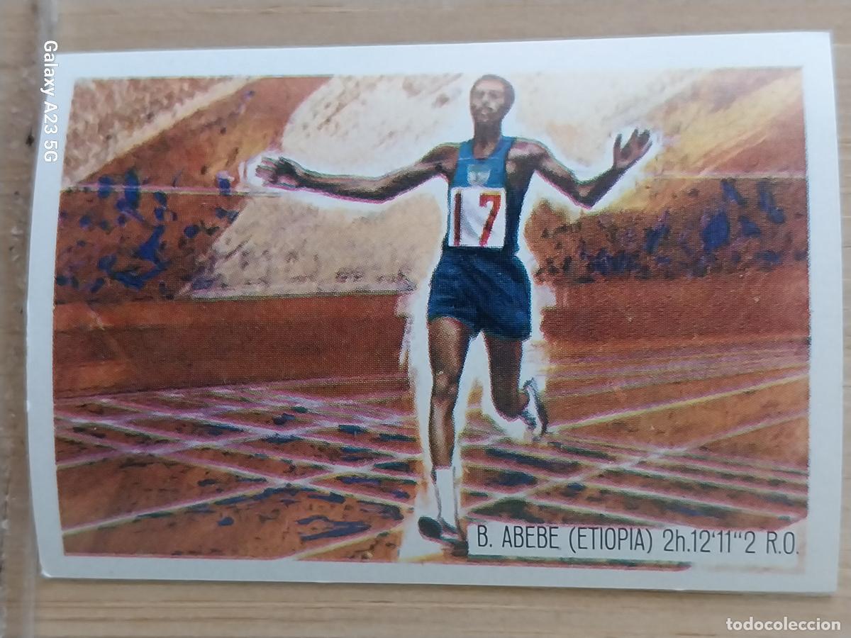 Coleccionismo deportivo: ABEBE ETIOPIA ATLETISMO OLIMPIADAS TOKIO + CROMO A&Ntilde;O 1964 PROMO CHOCO JUEGOS OLIMPICOS *