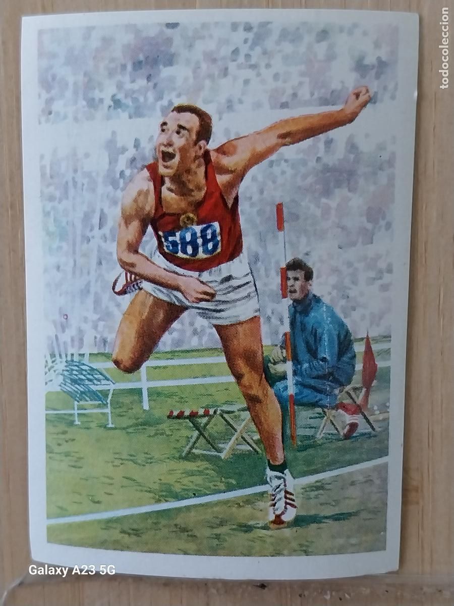 Coleccionismo deportivo: CYBULENKO RUSIA JABALINA ROMA 1960 CROMO A&Ntilde;O 1964 PROMO CHOCO JUEGOS OLIMPICOS INVIERNO