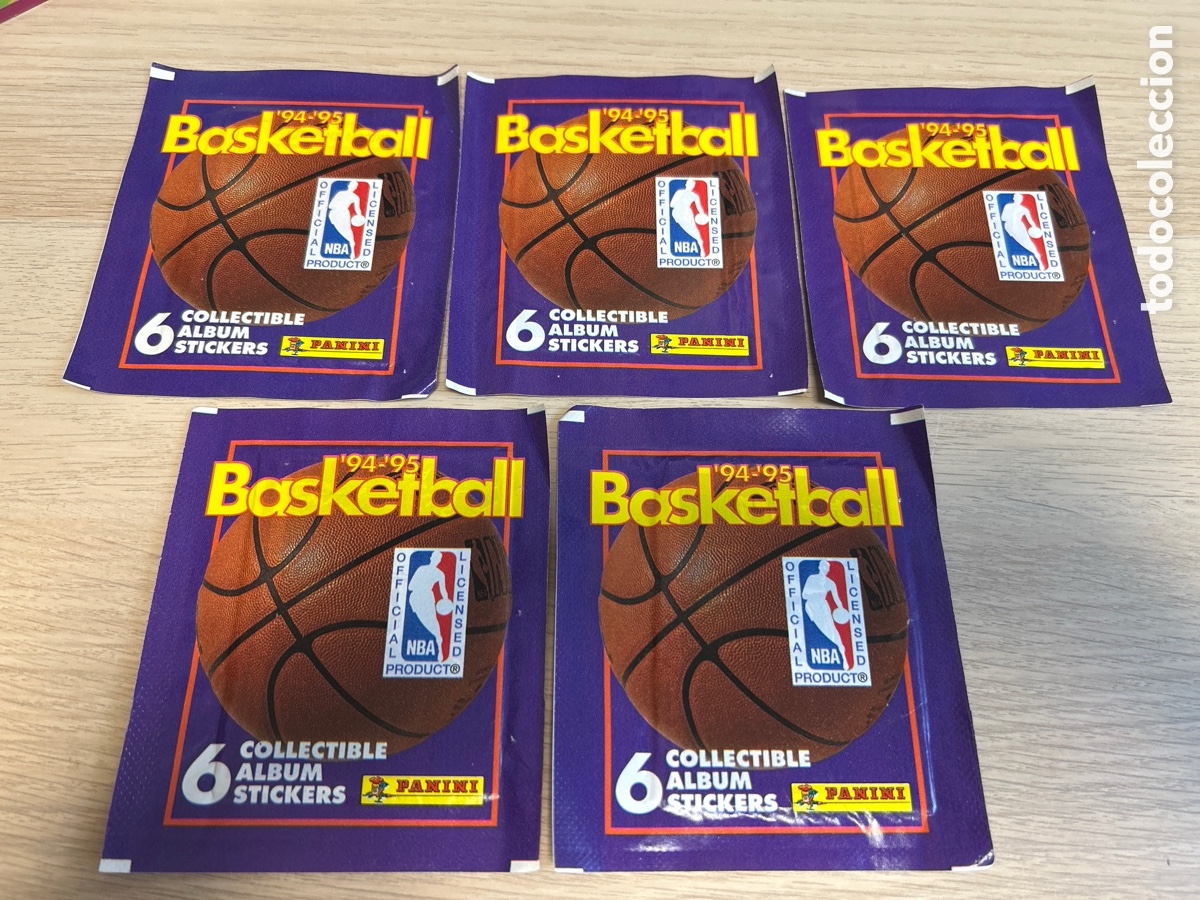 Coleccionismo deportivo: Lote 5 sobres cromos Basketball 94 95 panini