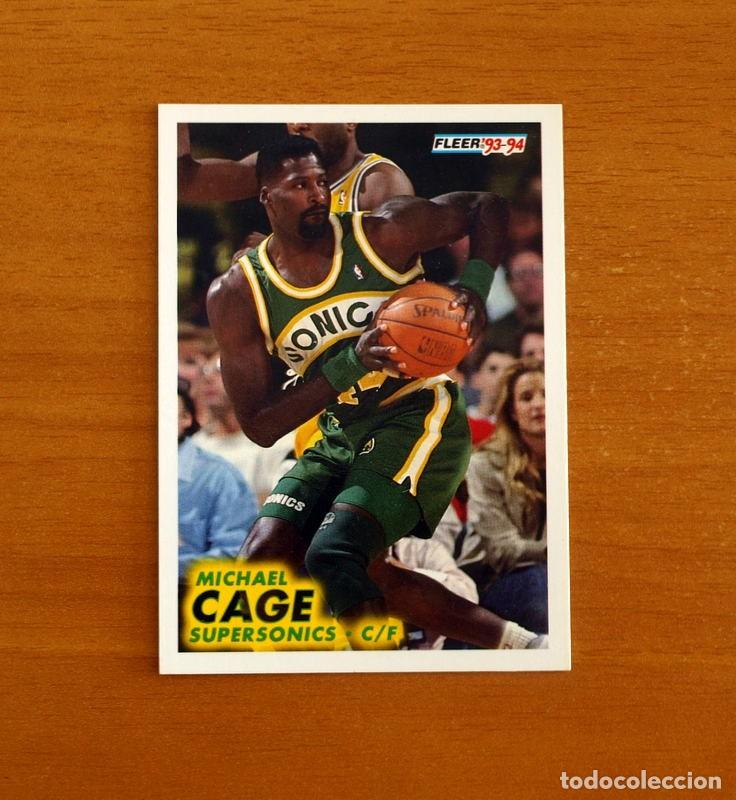 Coleccionismo deportivo: Supersonics-C-F - N&ordm; 197 Michael Cage - NBA-B&aacute;sket-Baloncesto - Card Fleer 93-94-1993-1994
