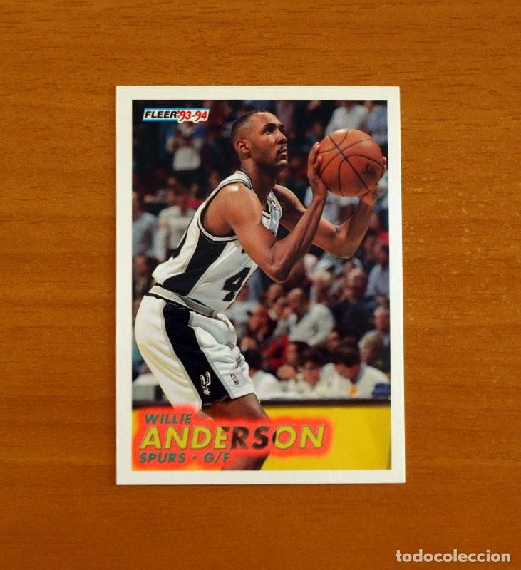 Coleccionismo deportivo: Spurs-G-F - N&ordm; 375 Willie Anderson - NBA-B&aacute;sket-Baloncesto - Card Fleer 93-94-1993-1994