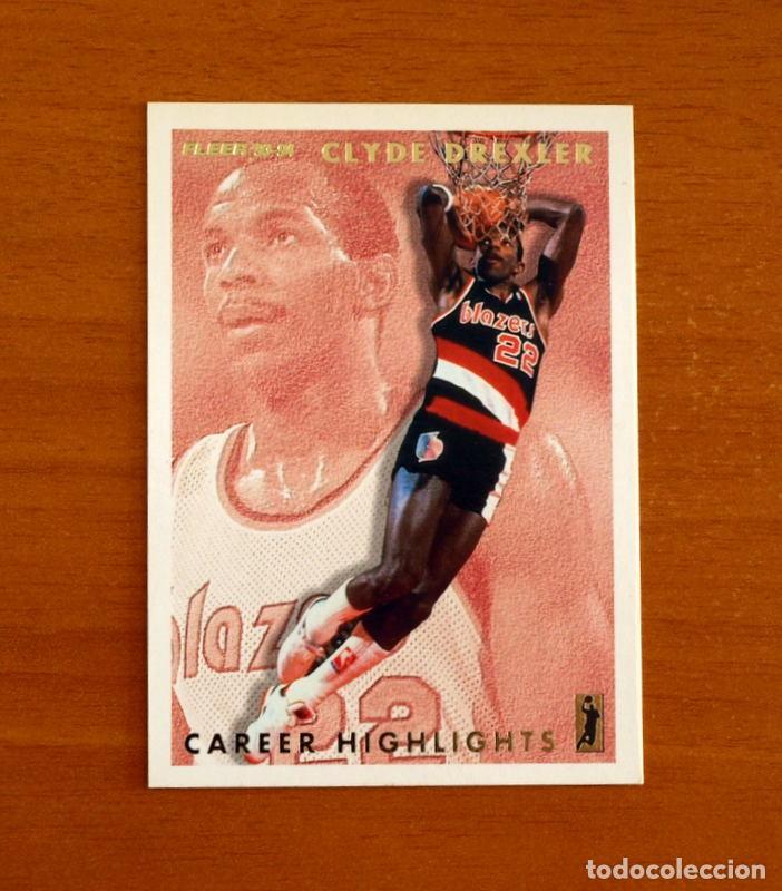 Coleccionismo deportivo: P. Blazers - Career Highlights - Clyde Drexler - NBA-B&aacute;sket-Baloncesto - Card Fleer 93-94-1993-1994