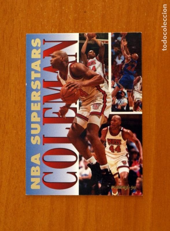 Coleccionismo deportivo: New Jersey Nets-3 of 20 Derrick Coleman-Superstars-NBA-B&aacute;sket-Baloncesto-Card Fleer 93-94-1993-1994