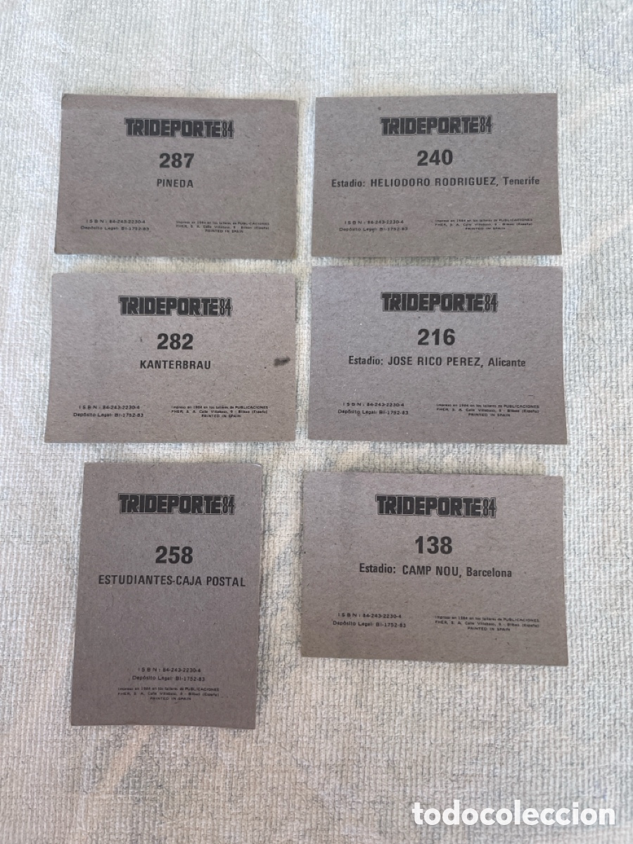 Coleccionismo deportivo: TRIDEPORTE 84 Lote de 6 cromos Sin Pegar