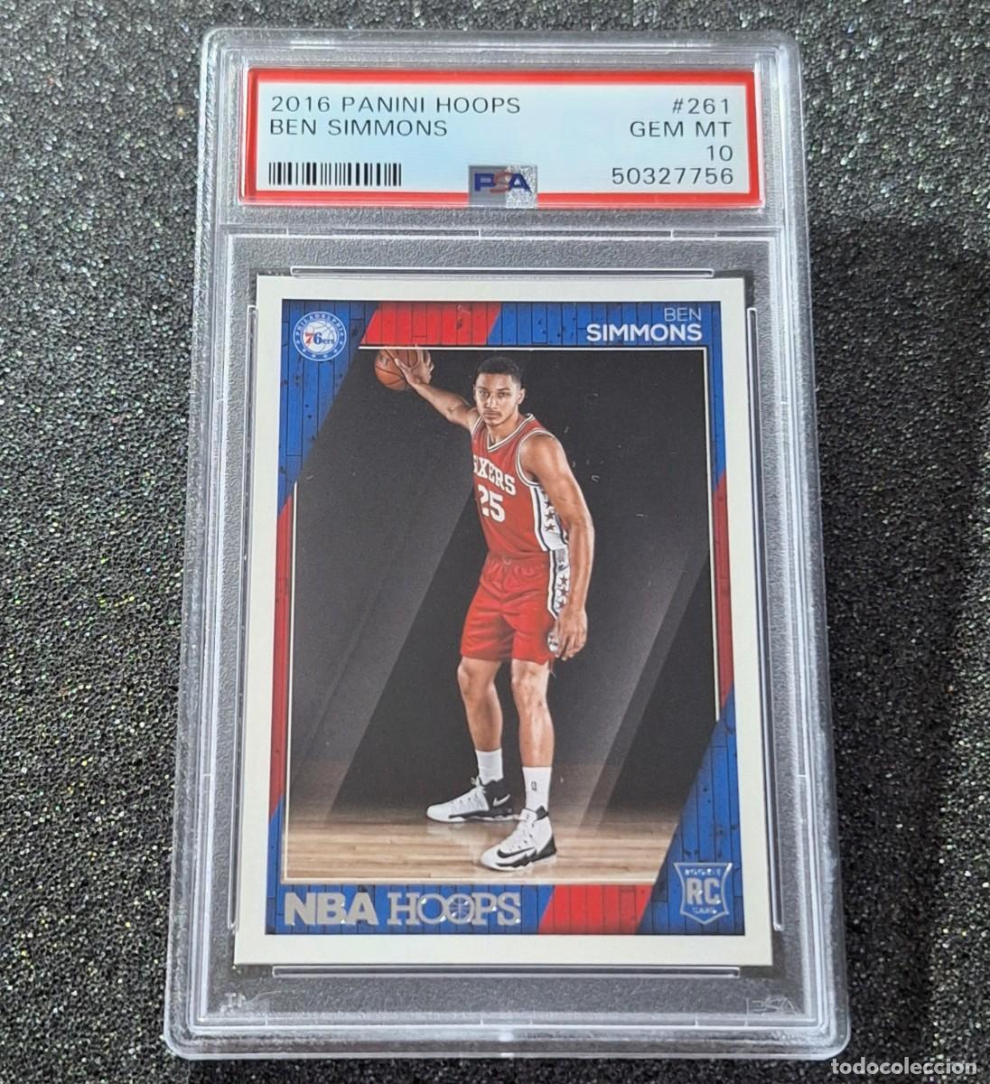 Coleccionismo deportivo: Ben Simmons Philadelphia 76ers Panini Hoops Basketball 2016 #261 Rookie RC PSA 10